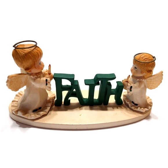 Vintage Morehead Holly Babes Angels With Candles Faith Christmas 4 Inches Tall - Picture 5 of 8